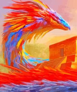 Red Colorful Dragon Paint By Numbers