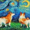Corgi Dogs Starry Night Paint By Number