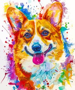 Colorful Corgi Paint By Number art