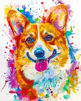 Colorful Corgi Paint By Number art
