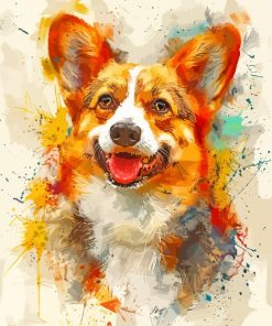 Corgi Splatter Paint By Number