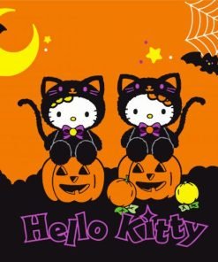Cute Hello Kitty Halloween Paint By Number