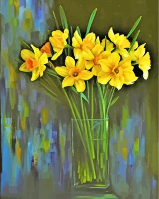 Daffodil Flowers Vase Paint By Number
