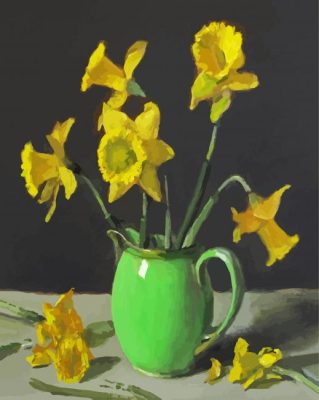 Daffodil In Pitcher Paint By Number