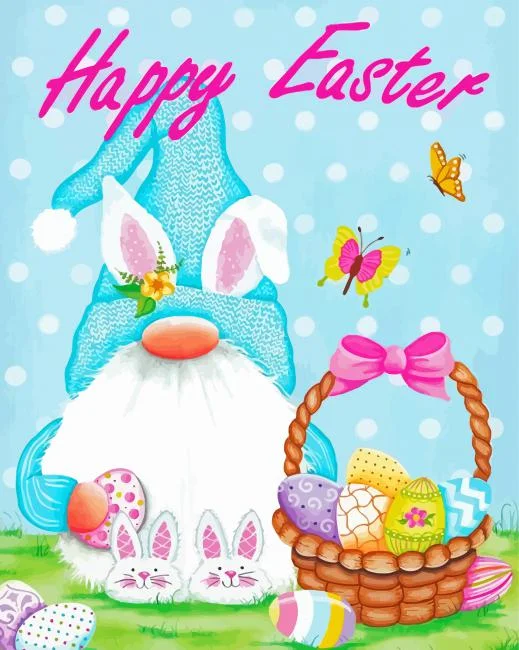 Easter Gnome Paint By Numbers Easter Gnome Paint By Number