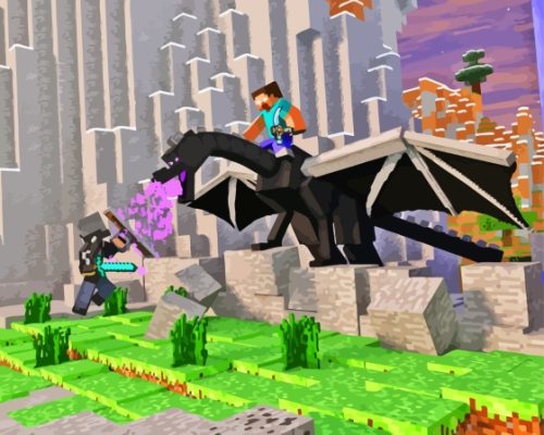 Ender Dragon Minecraft Paint By Number