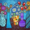 Flowers Pots Folk Paint By Number