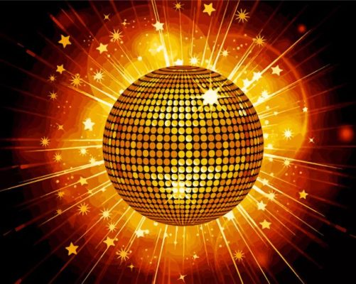 Gold Disco Ball Paint By Number