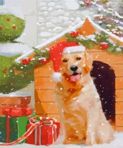 Golden Retriever Christmas Paint By Number