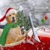 Golden Retriever Christmas Santa Paint By Number