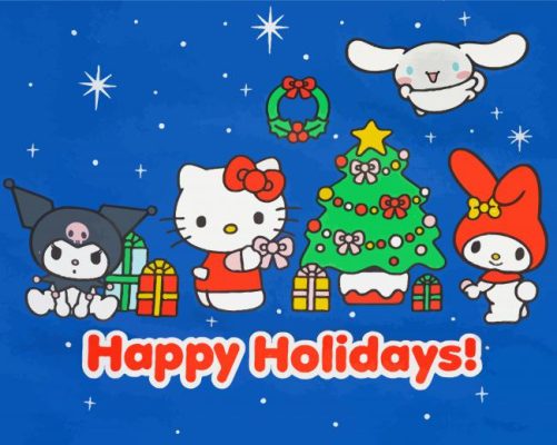 Hello Kitty Christmas Holiday Paint By Number