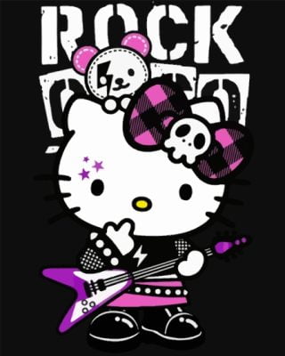 Rock Star Hello Kitty Paint By Numbers 