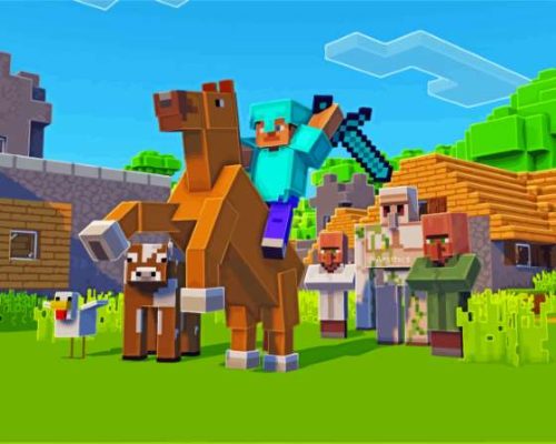 Horse Minecraft Game Paint By Number