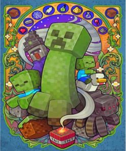 Minecraft Creeper Art Paint By Number