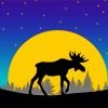 Moose And Moon Silhouette Paint By Number
