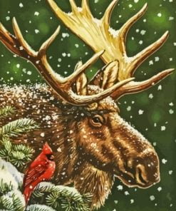Moose In Winter Paint By Number