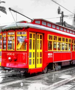 New Orleans Red Tram Paint By Number