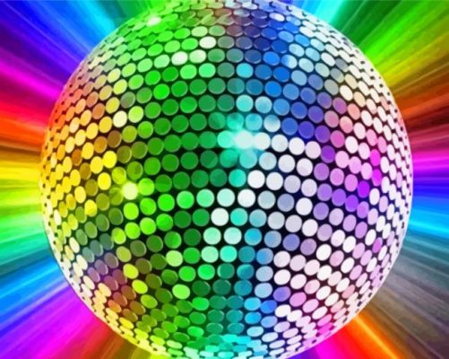 Rainbow Disco Ball Paint By Number