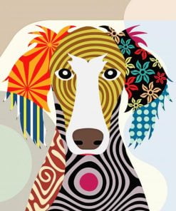 Saluki Dog Folk Art Paint By Number