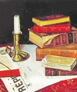 Still Life With Books And Candles Paint By Number