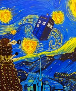 Tardis Starry Night Doctor Who Paint By Number