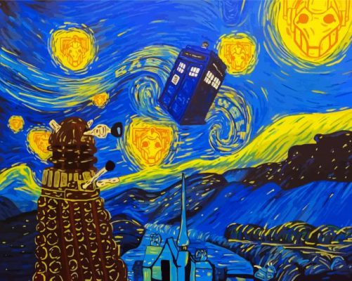 Tardis Starry Night Doctor Who Paint By Number