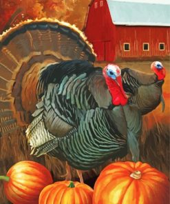 Turkey Birds In the Fall Paint By Number