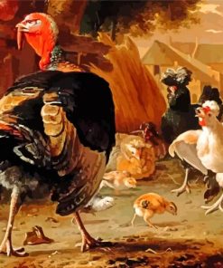 Wild Turkey And Hen Birds Paint By Number