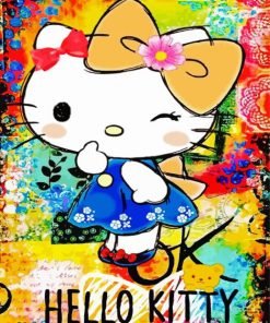 Abstract Hello Kitty Paint By Number