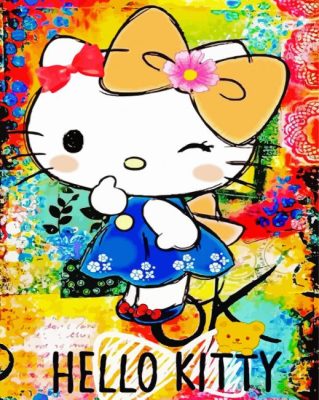 Abstract Hello Kitty Paint By Number