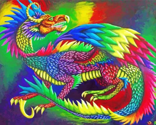 Aesthetic Rainbow Dragon Paint By Numbers 
