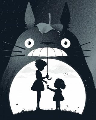 Black And White My Neighbor Totoro Paint By Number