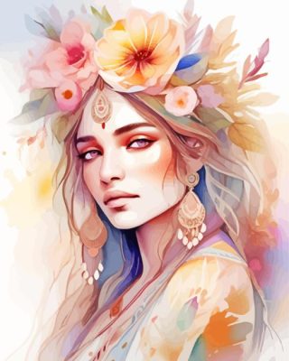 Floral Boho Lady Paint By Number