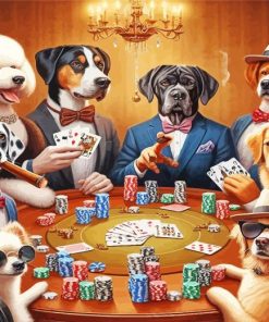 Classy Dogs Playing Poker Paint By Number