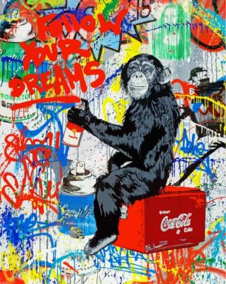 Colorful Banksy Monkey Paint By Number