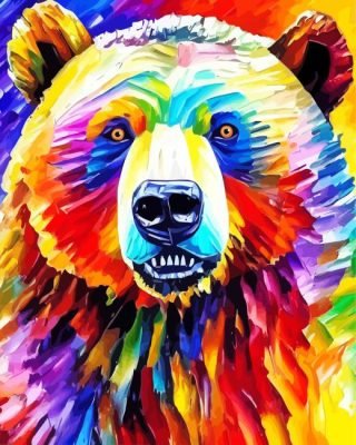 Colorful Bear Animal Paint By Number