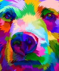 Colorful Bear Face Paint By Numbers