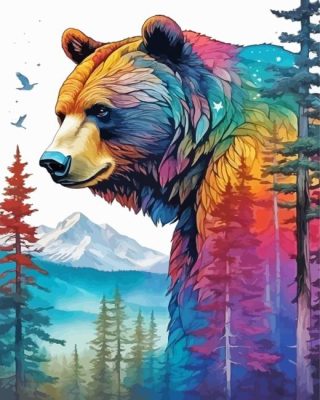 Aesthetic Colorful Bear Paint By Number