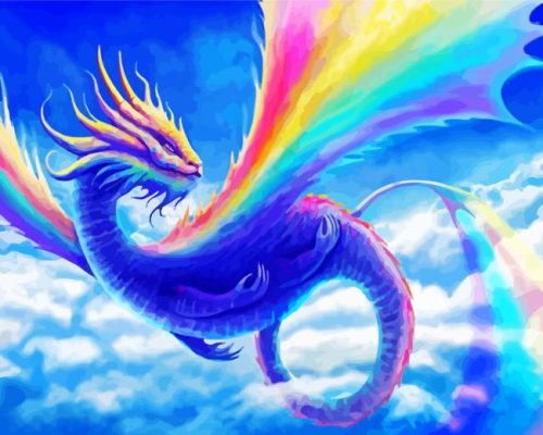Colorful Dragon Flying Paint By Number