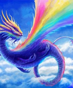 Flying Colorful Dragon Paint By Number