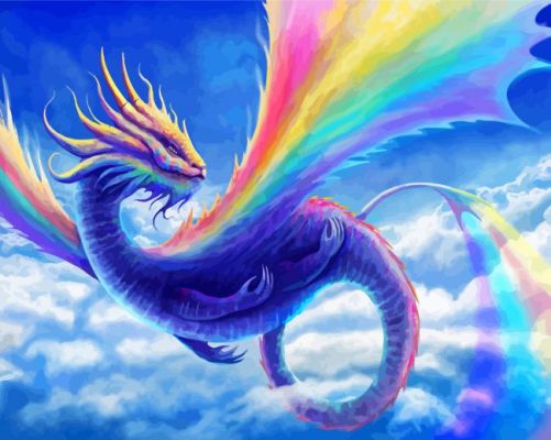 Flying Colorful Dragon Paint By Number
