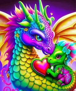 Colorful Dragons Paint By Number