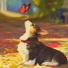 Corgi And Butterfly Paint By Number