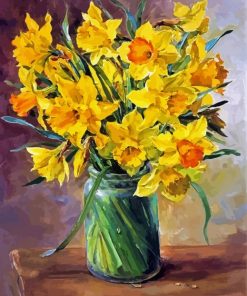 Daffodils Glass Vase Paint By Number