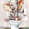 Elephant In Toilet Paint By Numbers art