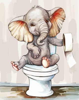Elephant In Toilet Paint By Numbers