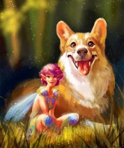 Fairy And Corgi Paint By Number