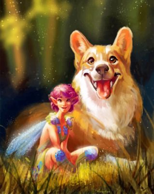 Fairy And Corgi Paint By Number