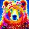 Floral Colorful Bear Paint By Number