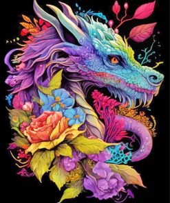 Floral Dragon Paint By Number